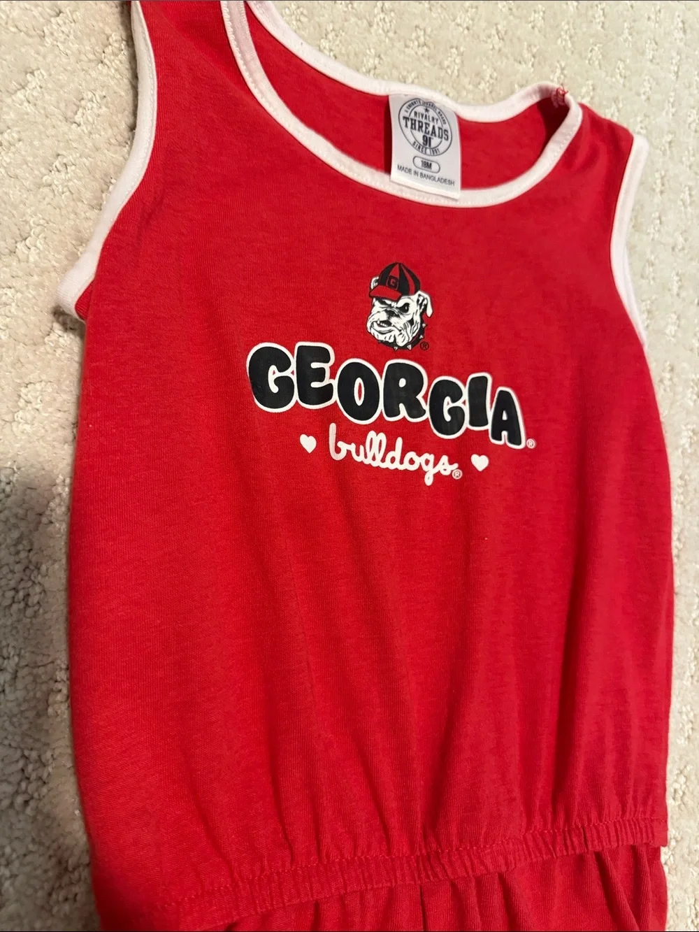Rivalry Threads Red Georgia Bulldogs Girls' One-Piece Pajama